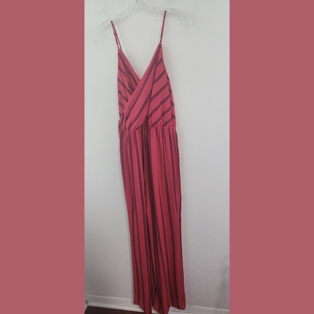 Express Sleeveless Striped Jumpsuit Sz Medium - Picture 4 of 11